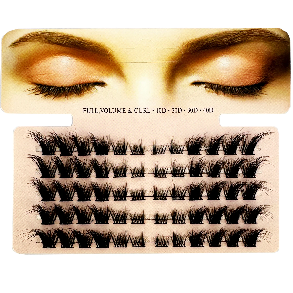 Eyelash Extension Fox Eye - Накладные ресницы Mix 3D Fluffy: пучковые,