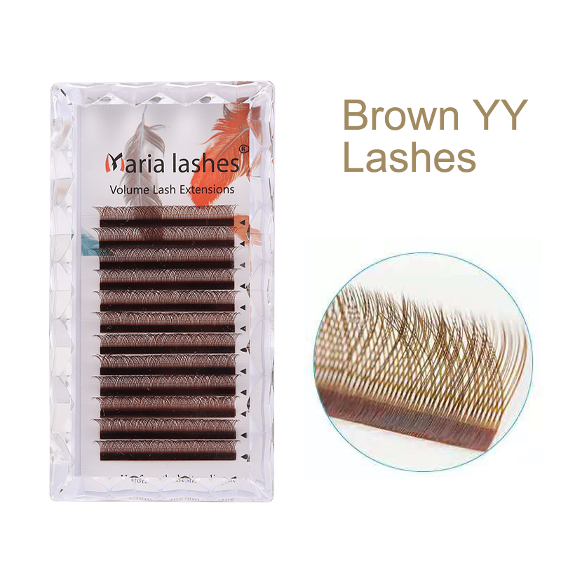 MARIA Коричневые ресницы в фор – обзор и цена Eyelash Extension Yy
